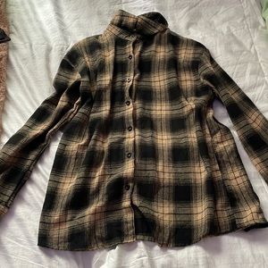 selling plaid burgundy and black flannel